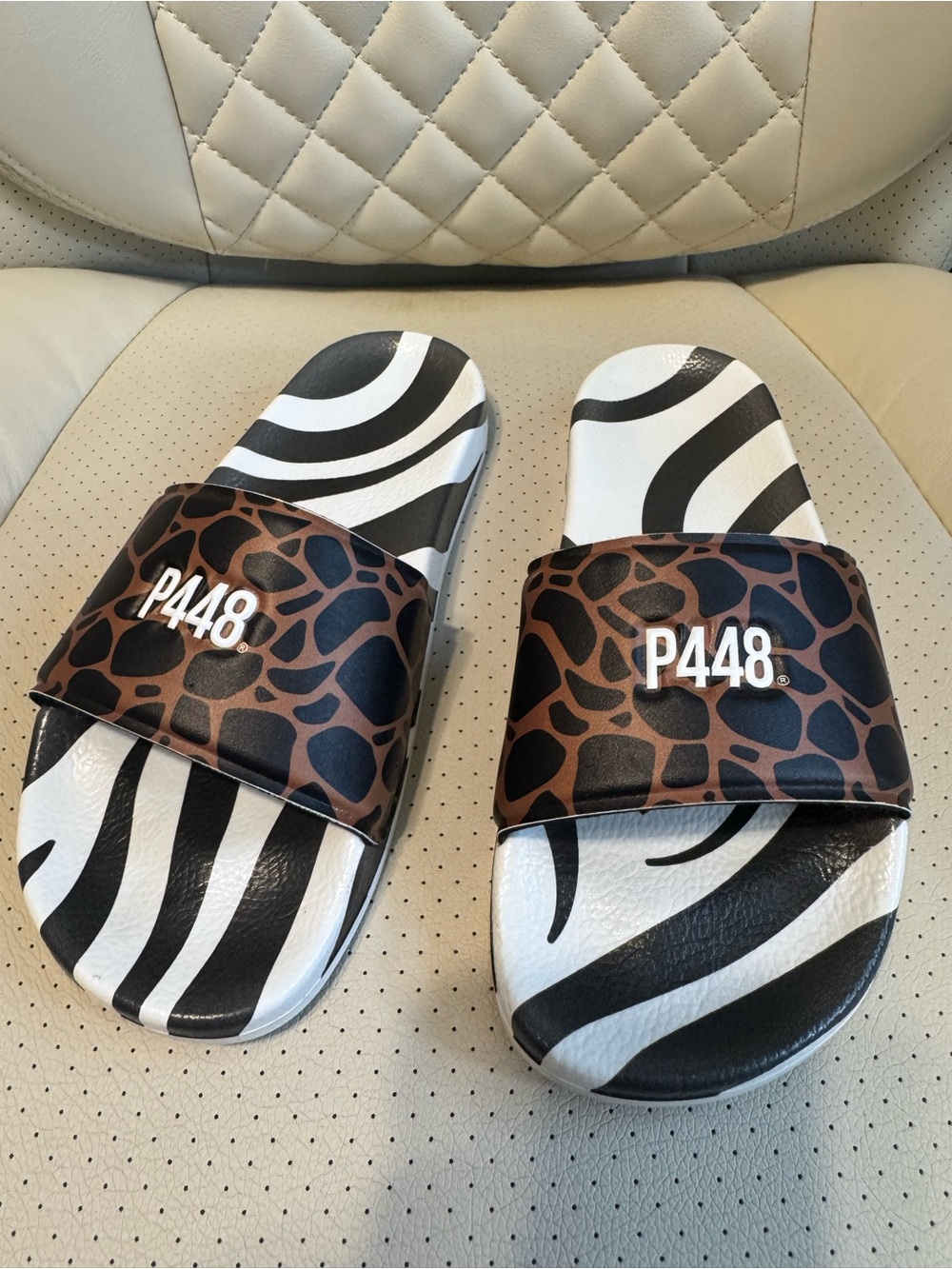 P448 Animal Print Slide Sandals – EU 38 / US Women’s 7.5–8